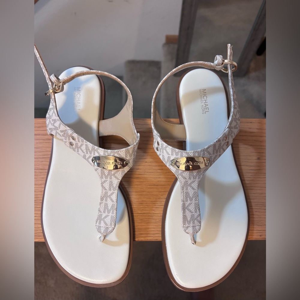 Michael Kors Beige Patterned Sandals